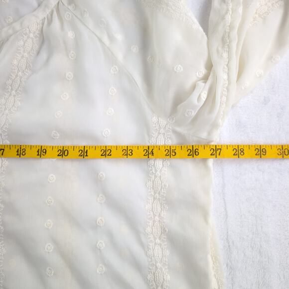 Old Navy Fairy Delicate Romantic Sheer Top Women's XXL Ivory Embroidered - Picture 6 of 8